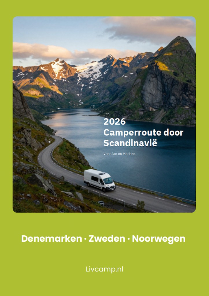 Voorbeeld cover van een persoonlijk Livcamp camperrouteboek